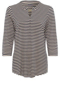 Ink Blue Striped Hannah Top with Gold Detail