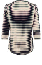 Ink Blue Striped Hannah Top with Gold Detail