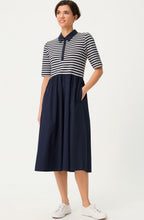 Ink Blue Striped T Shirt Style Dress