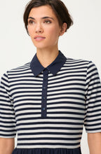 Ink Blue Striped T Shirt Style Dress