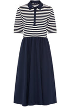 Ink Blue Striped T Shirt Style Dress
