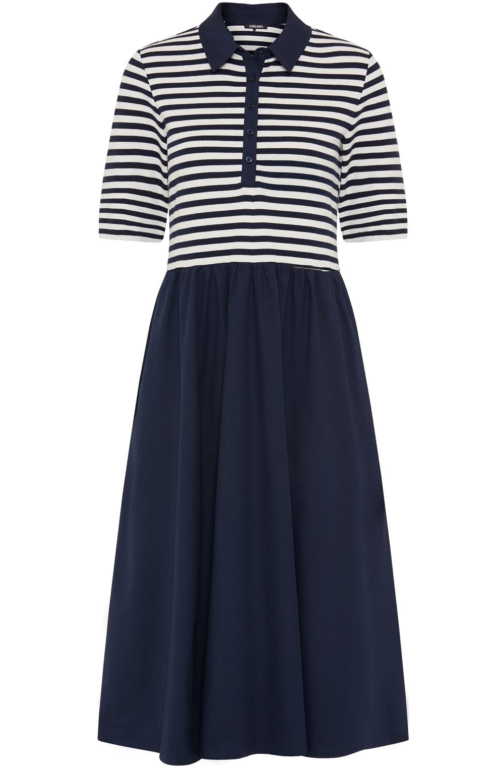 Ink Blue Striped T Shirt Style Dress