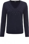 Ink Blue Studded Soft Knit Jumper