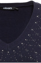 Ink Blue Studded Soft Knit Jumper