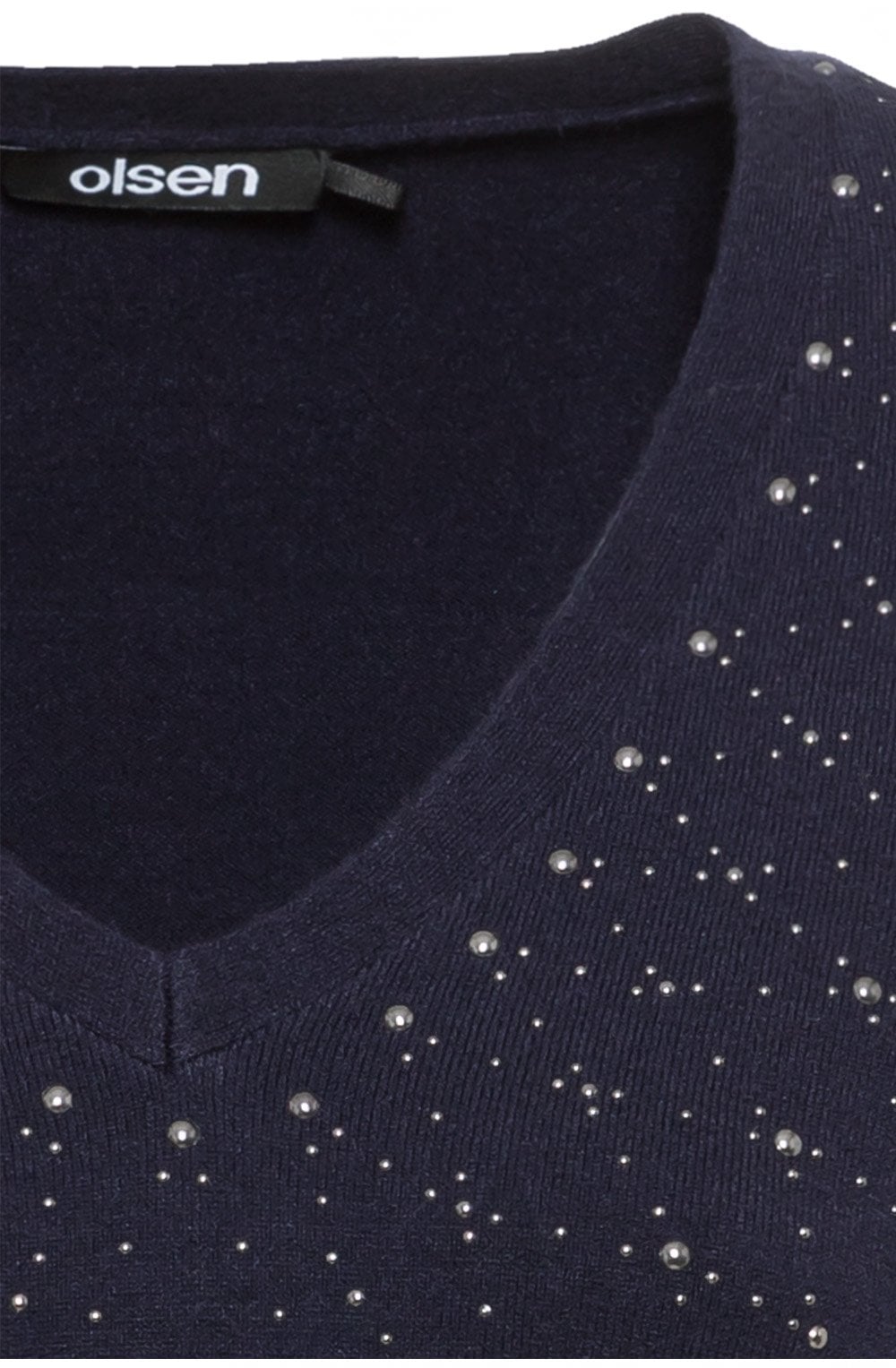 Ink Blue Studded Soft Knit Jumper