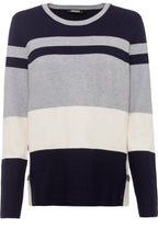 Ink Blue Super Soft Striped Jumper
