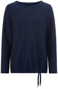 Ink Blue Textured Jersey Clara Top