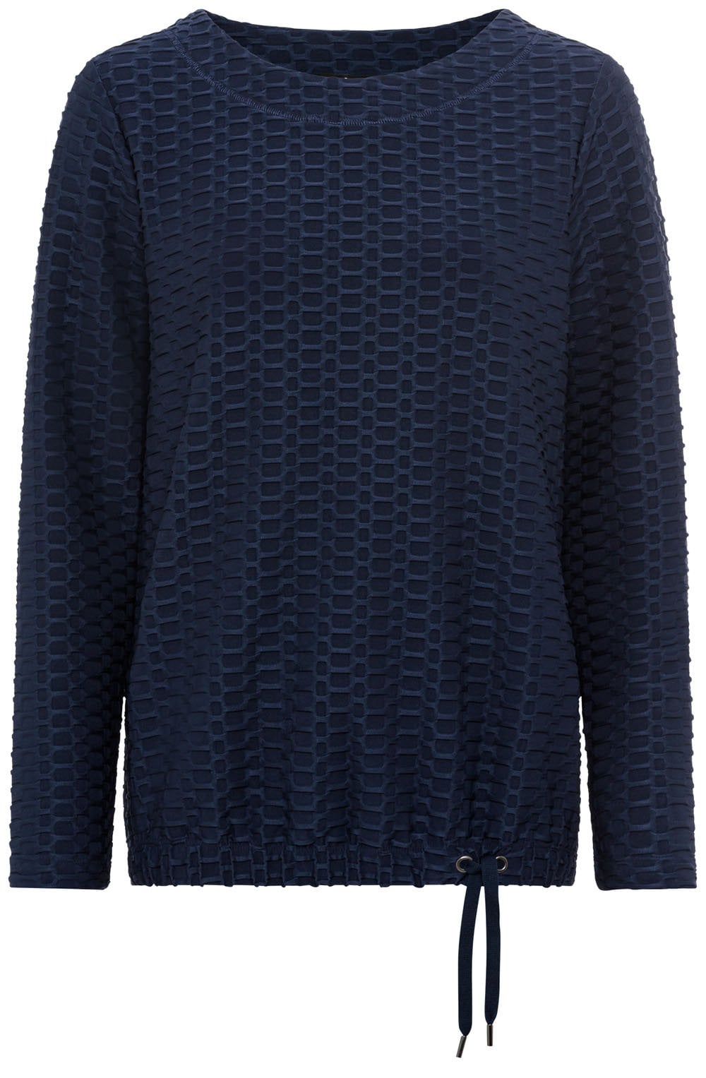 Ink Blue Textured Jersey Clara Top