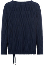 Ink Blue Textured Jersey Clara Top