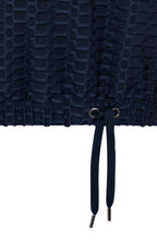 Ink Blue Textured Jersey Clara Top
