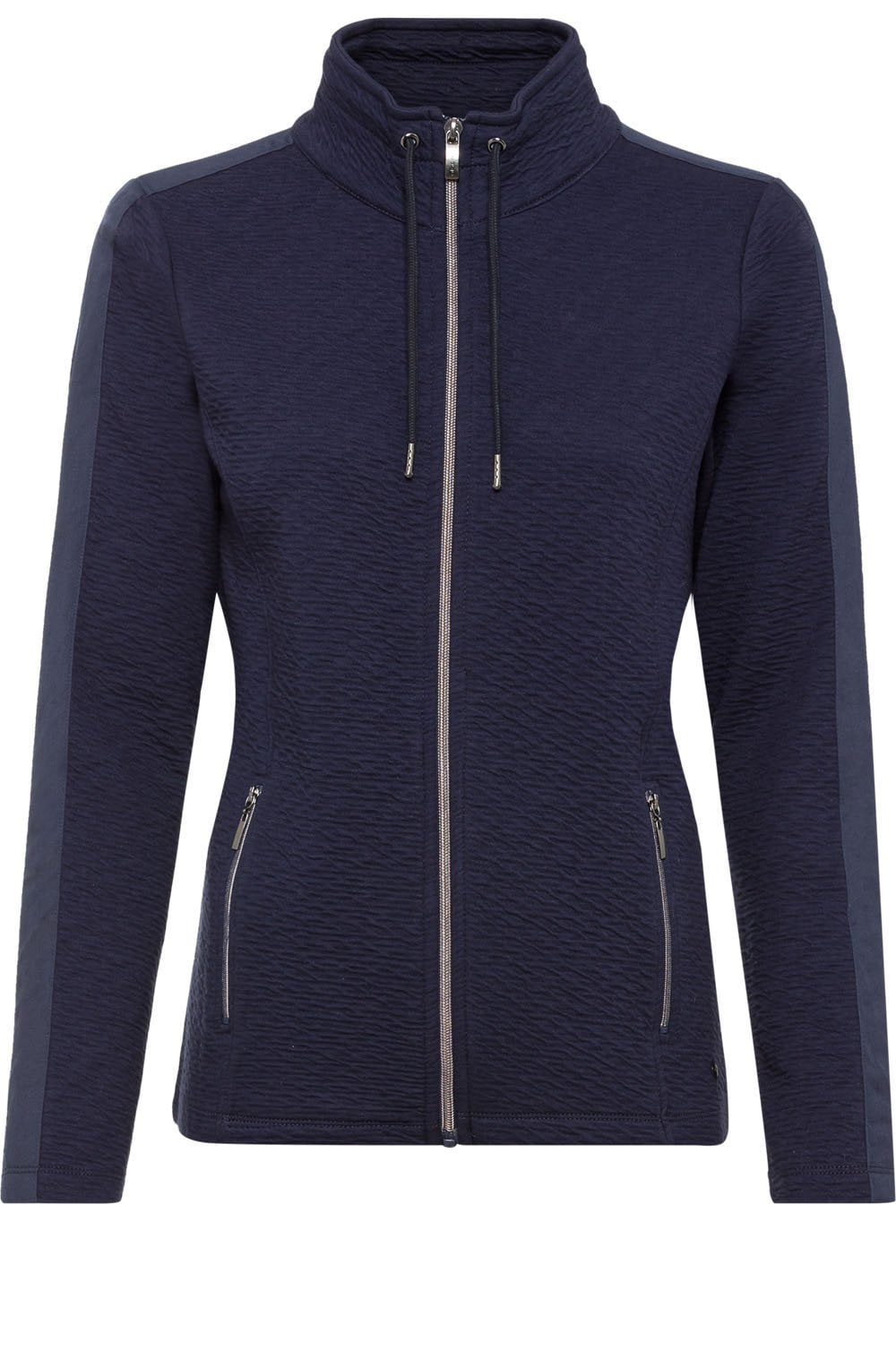 Ink Blue Textured Jersey Jacket