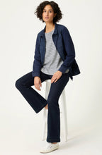 Ink Blue Textured Stripe Jersey Cora Top