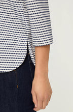 Ink Blue Textured Stripe Jersey Cora Top