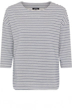 Ink Blue Textured Stripe Jersey Cora Top