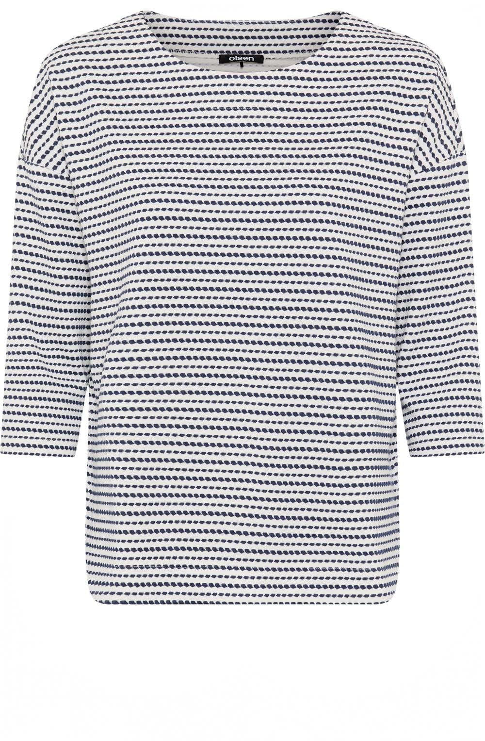 Ink Blue Textured Stripe Jersey Cora Top