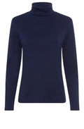 Ink Blue Turtle Neck Jersey Top