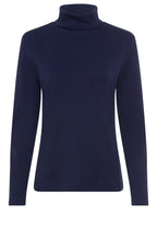 Ink Blue Turtle Neck Jersey Top