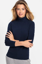 Ink Blue Turtle Neck Jersey Top