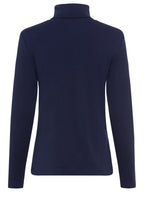 Ink Blue Turtle Neck Jersey Top