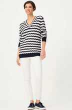 Ink Blue Wavy Striped Henny Jumper