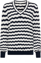 Ink Blue Wavy Striped Henny Jumper