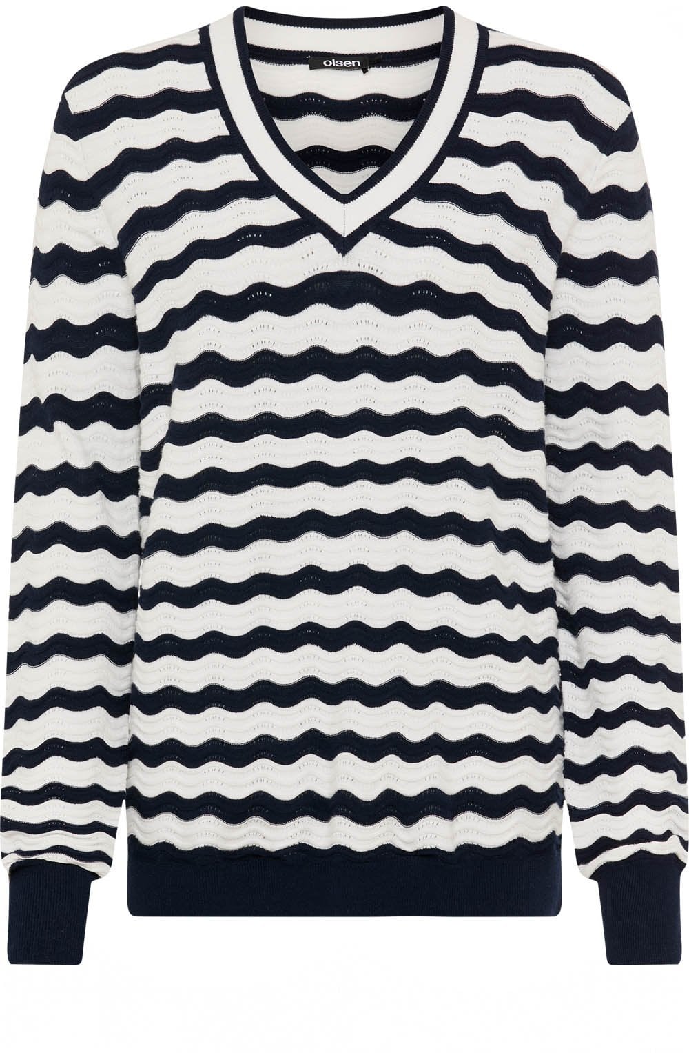 Ink Blue Wavy Striped Henny Jumper