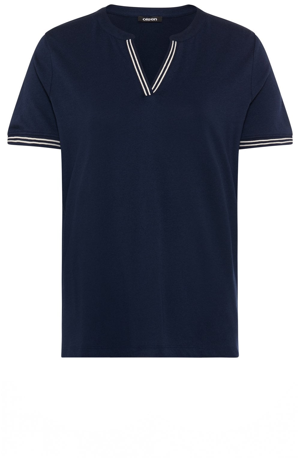 Ink Blue White Striped V Neck Hannah T Shirt