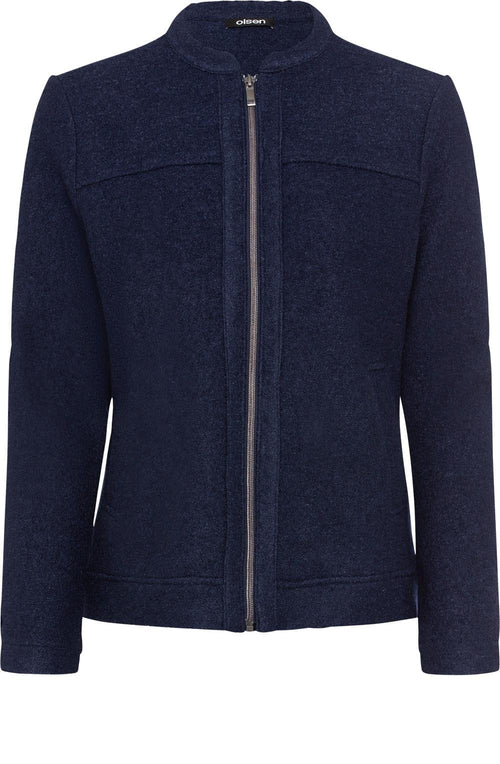 Ink Blue Wool Blend Jacket