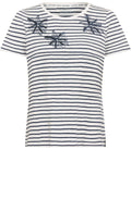 Ink Bue Floral Embroidery Hannah T Shirt