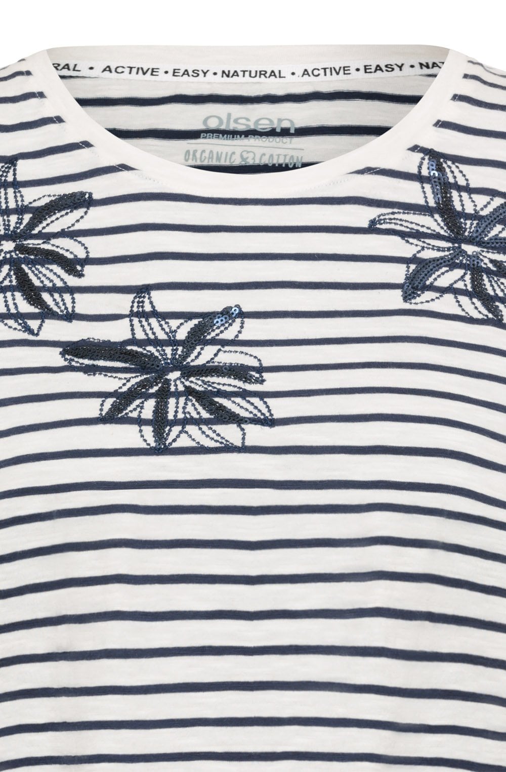 Ink Bue Floral Embroidery Hannah T Shirt