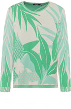 Jade Green Leaf Print Jumper