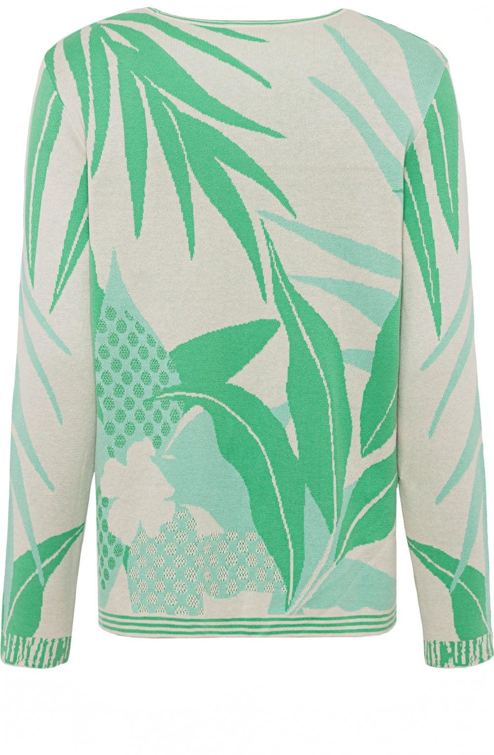 Jade Green Leaf Print Jumper