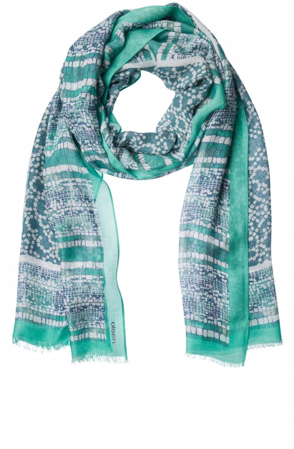 Jasmine Green Patterned Scarf
