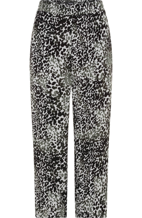 Jungle Khaki All Over Print Cropped Trousers