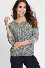 Jungle Khaki and White Abstract Print Clara Top