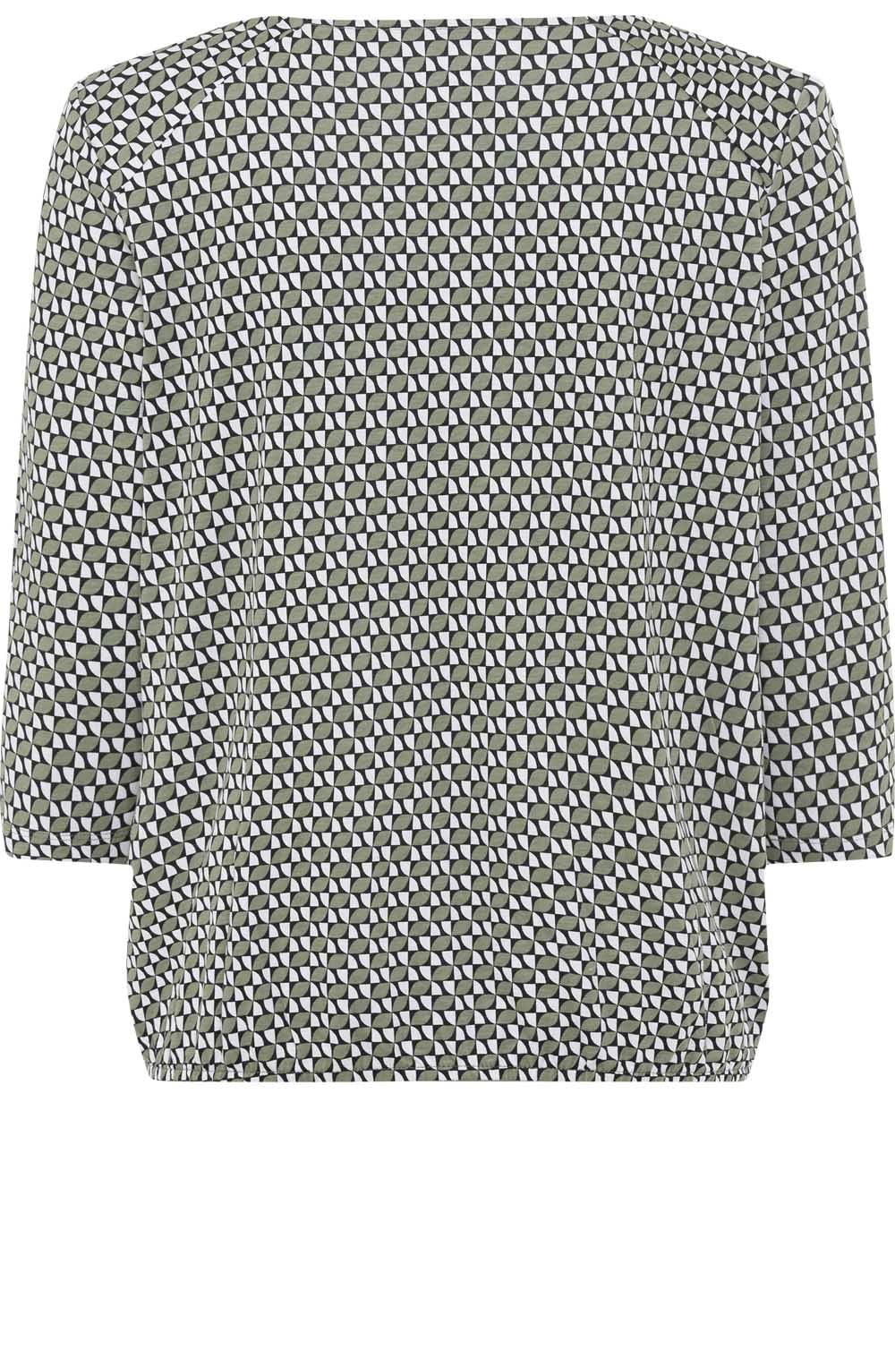 Jungle Khaki and White Abstract Print Clara Top