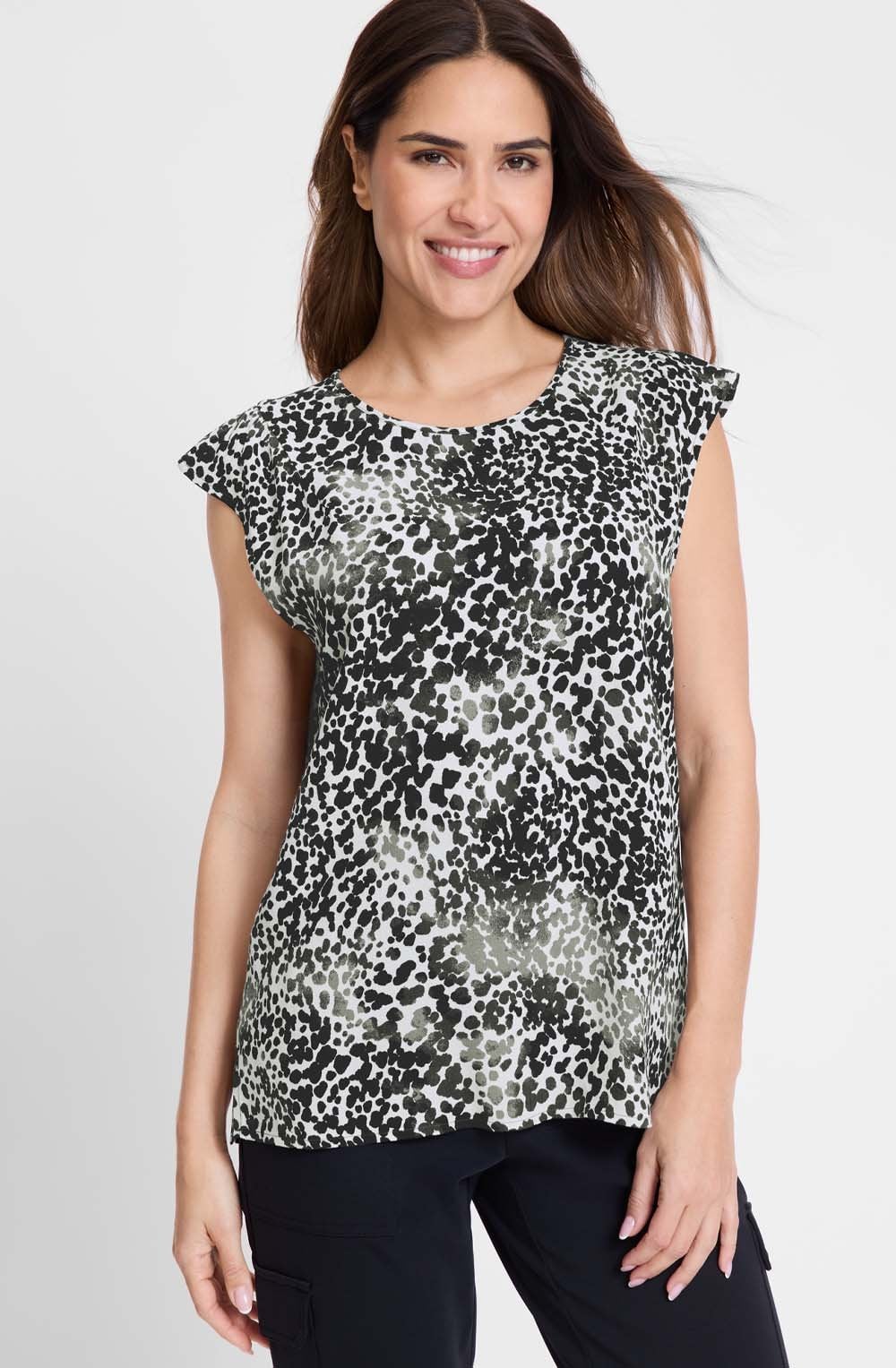 Jungle Khaki Animal Print Blouse