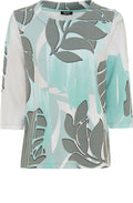 Jungle Khaki Leaf Print Henny Top