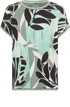 Jungle Khaki Leaf Print Relaxed Cosima T Shirt