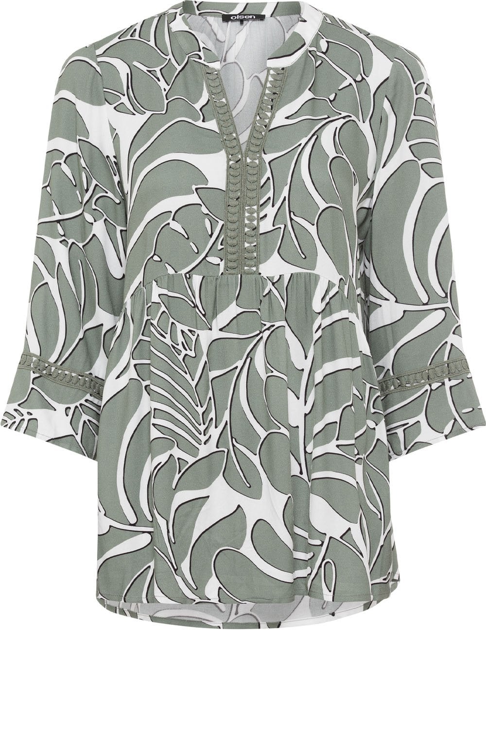Jungle Khaki Leaf Print Tunic