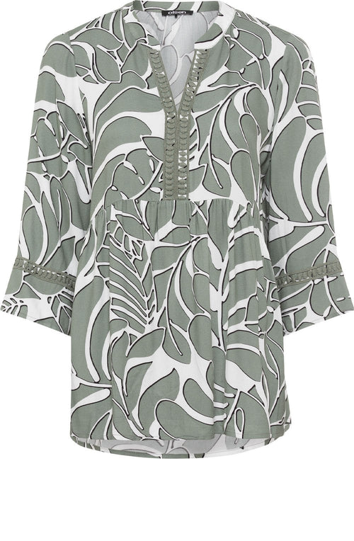 Jungle Khaki Leaf Print Tunic