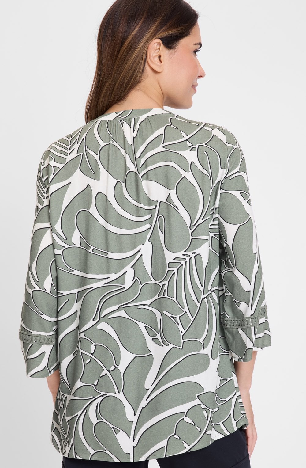 Jungle Khaki Leaf Print Tunic