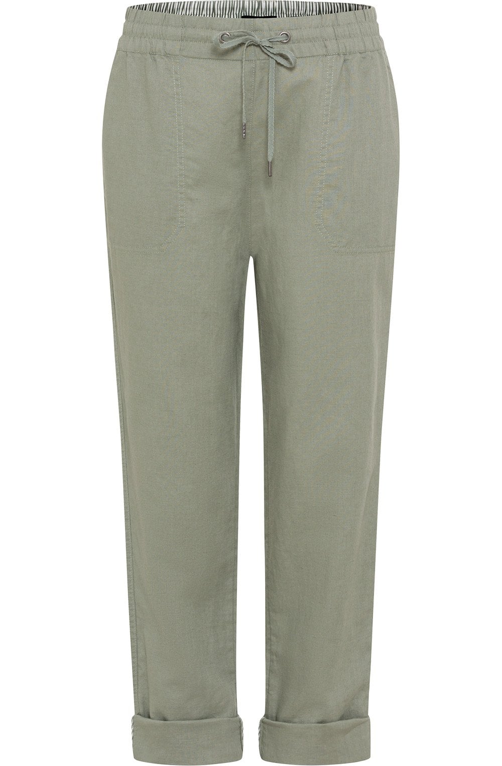 Jungle Khaki Linen Lisa Trousers