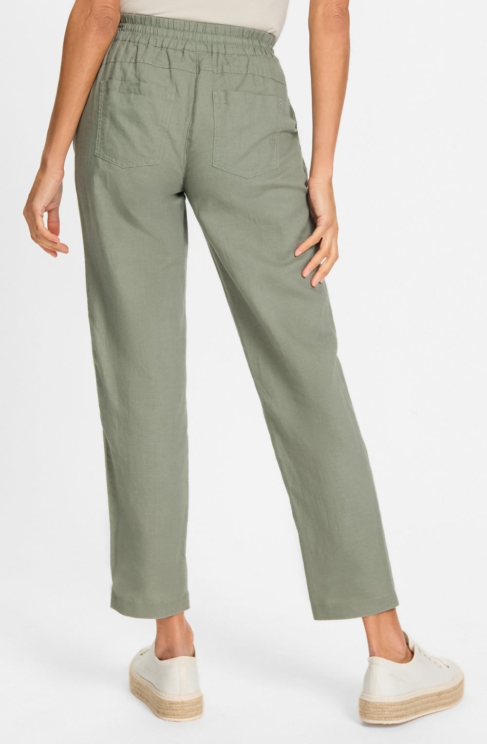 Jungle Khaki Linen Lisa Trousers