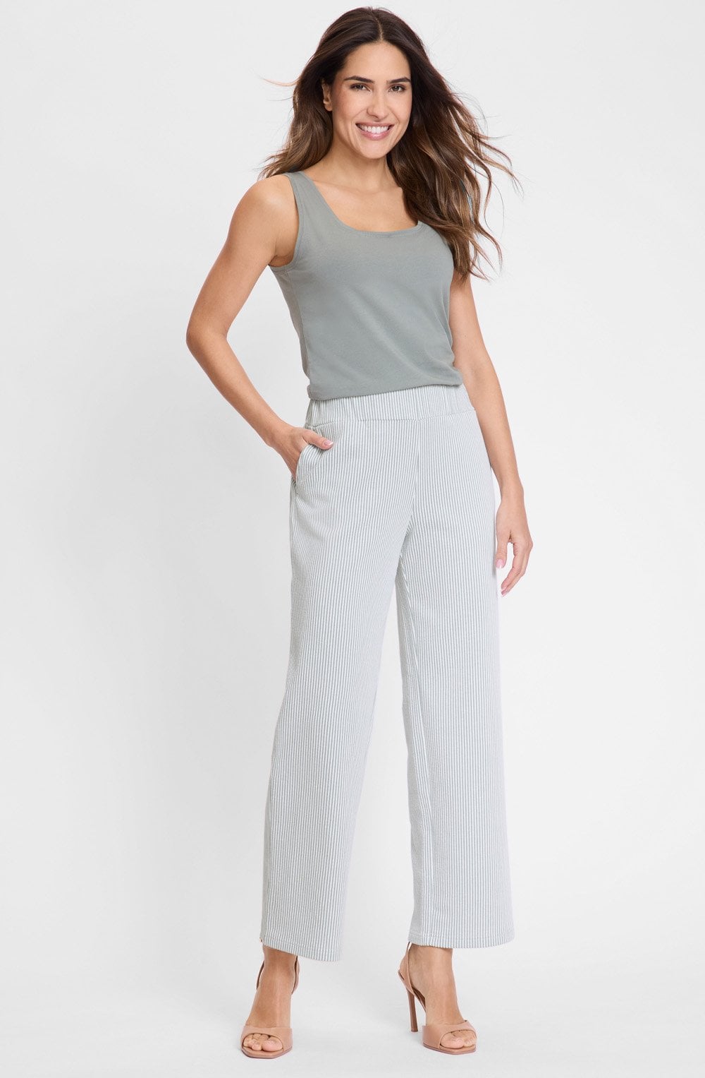 Jungle Khaki Pin Striped Anna Trousers