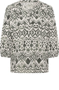 Jungle Khaki Tunic Neck Amy Top