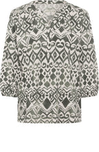 Jungle Khaki Tunic Neck Amy Top