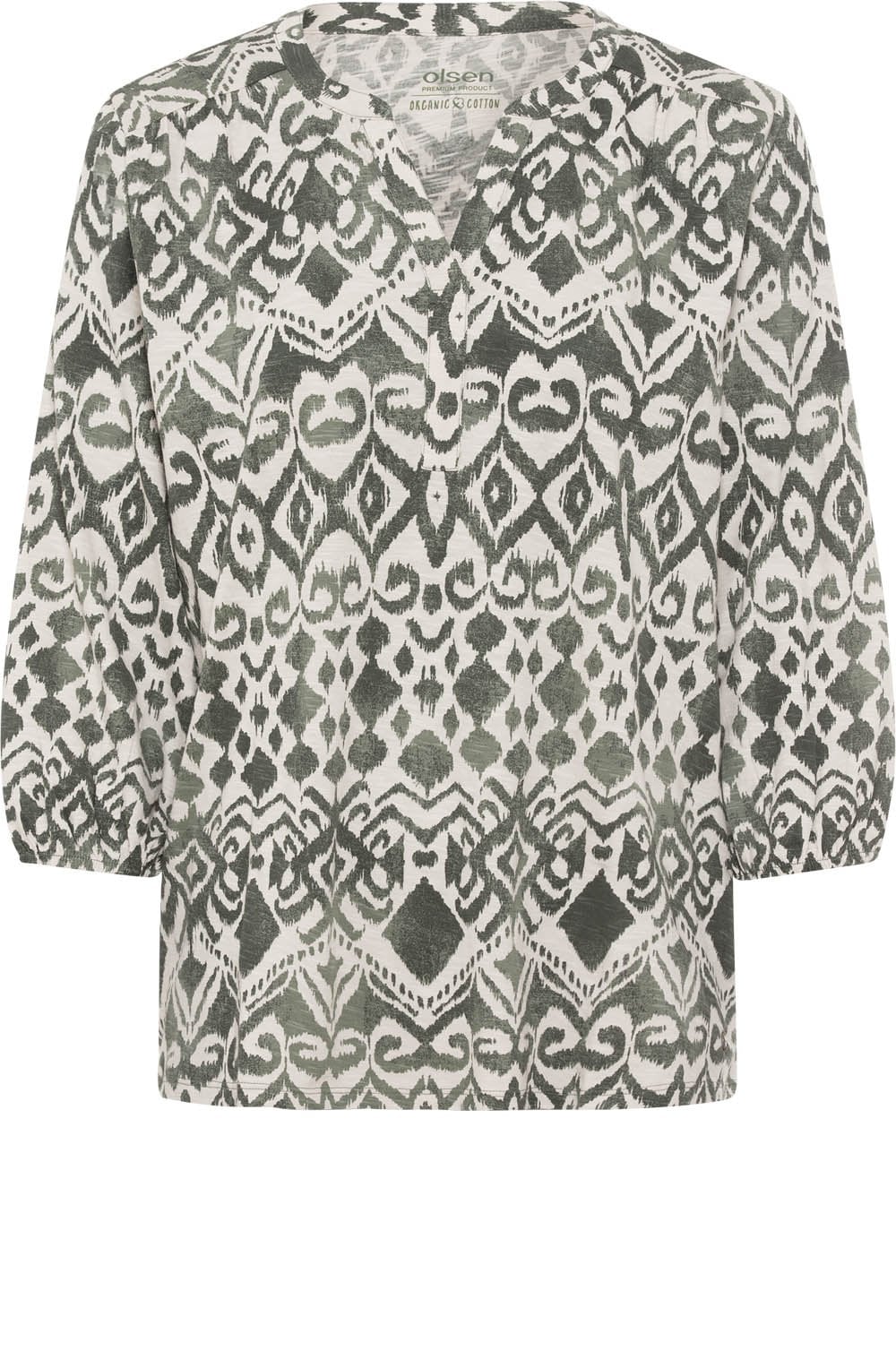Jungle Khaki Tunic Neck Amy Top