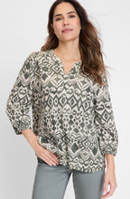 Jungle Khaki Tunic Neck Amy Top
