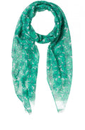 Kelly Green Floral Print Scarf